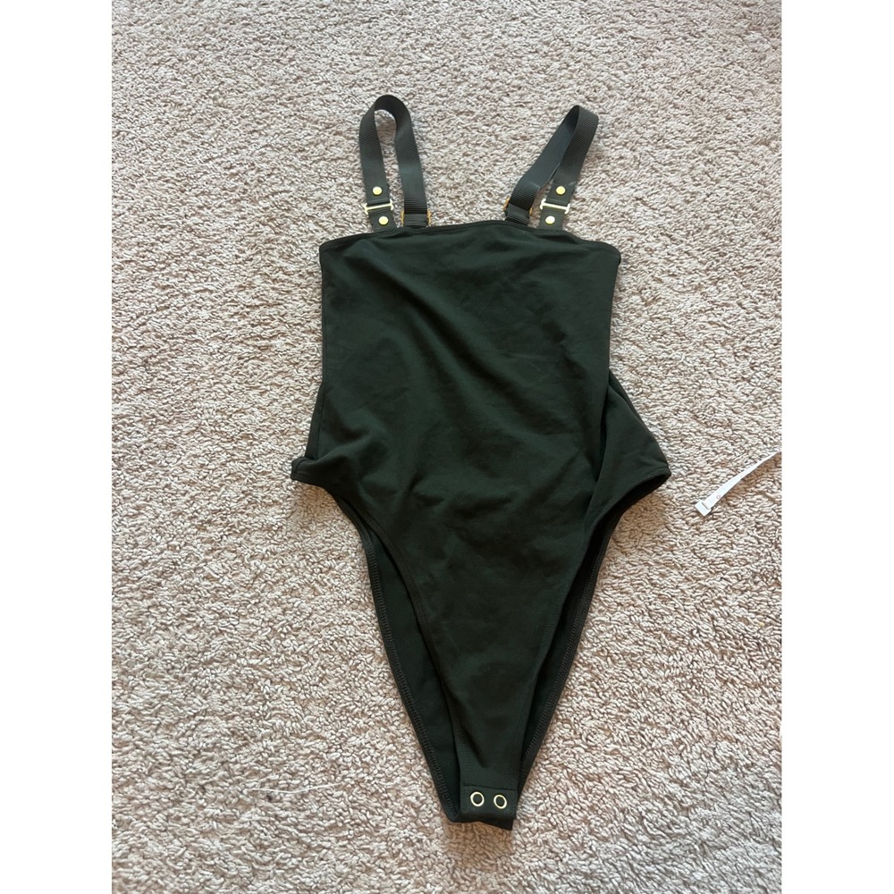 Good American Utility Tank Bodysuit‎ Gold Hardware Adjustable Straps Size 2 Med